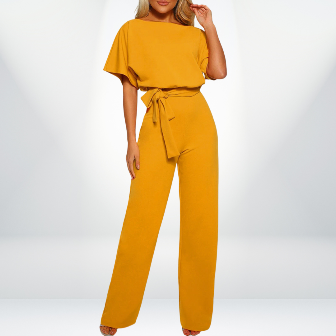 "Luchtige damesjumpsuit, elegant blauw design, ademende stof, verstelbare taille, geschikt voor elke gelegenheid."