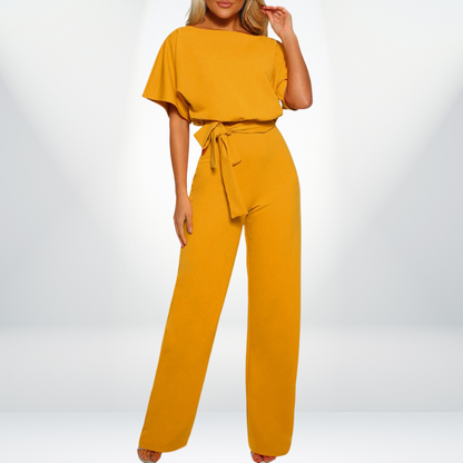 "Luchtige damesjumpsuit, elegant blauw design, ademende stof, verstelbare taille, geschikt voor elke gelegenheid."