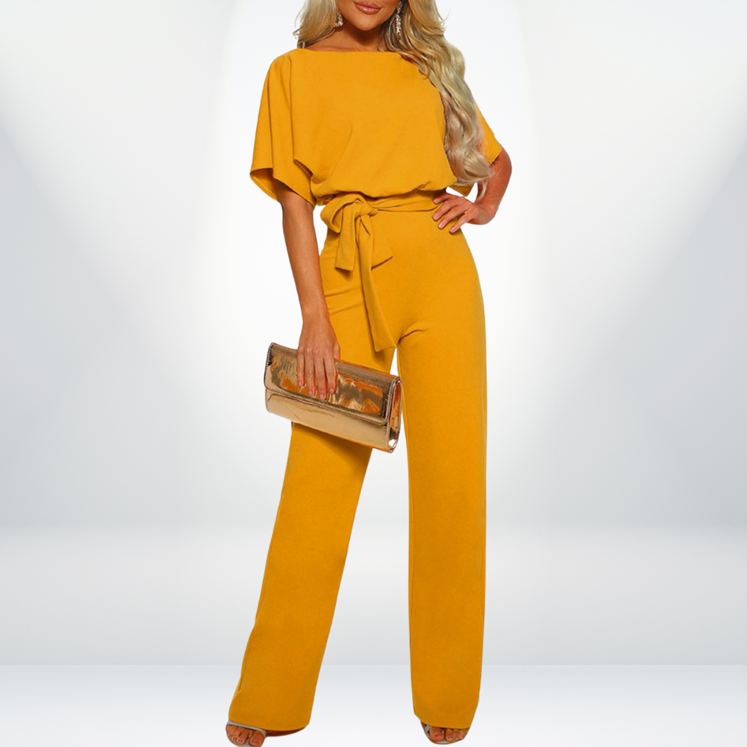 "Luchtige damesjumpsuit, elegant blauw design, ademende stof, verstelbare taille, geschikt voor elke gelegenheid."