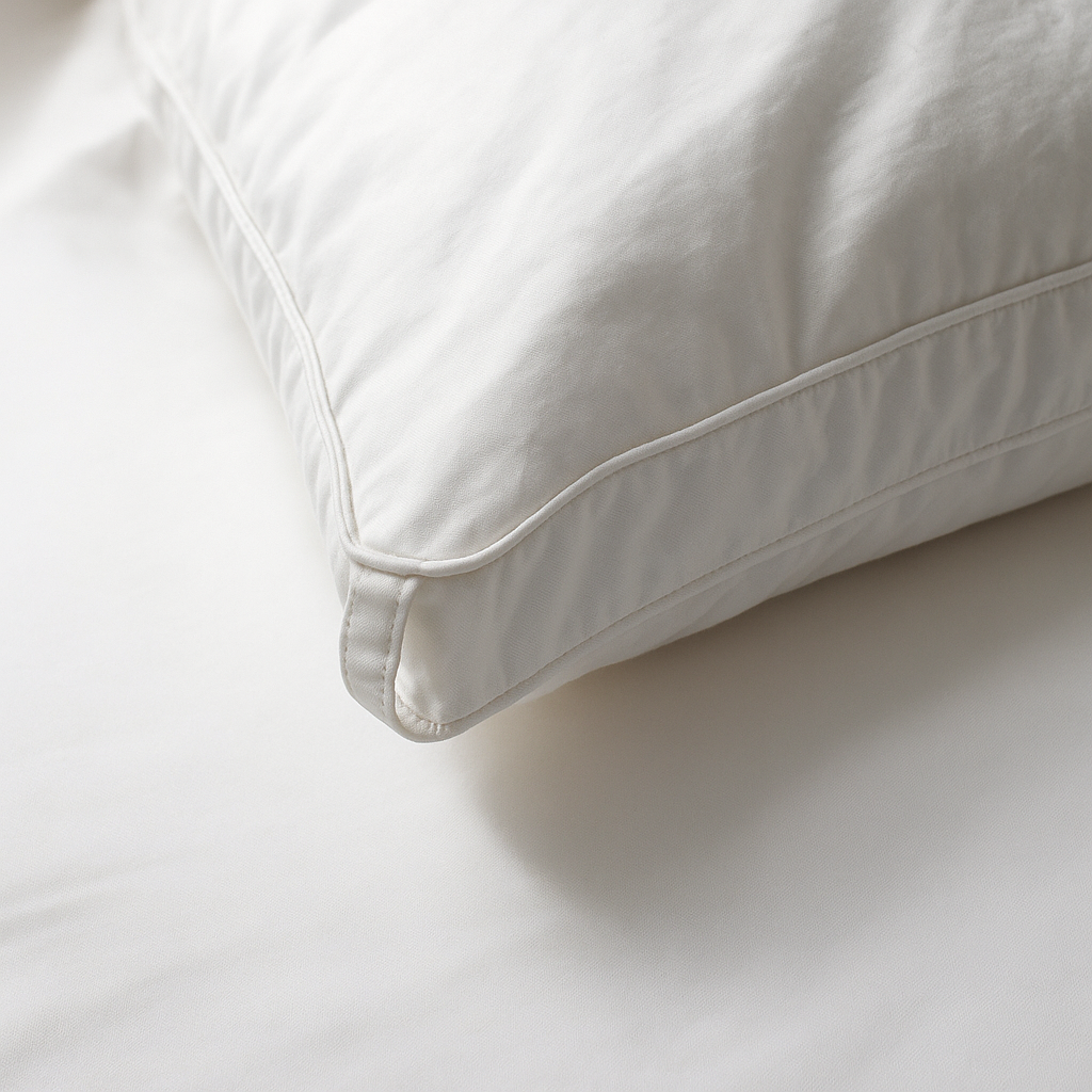"Luxe ganzendonzen dekbed, wit, licht en luchtig, zorgt voor ultiem comfort en isolatie in elegante slaapkameromgeving."