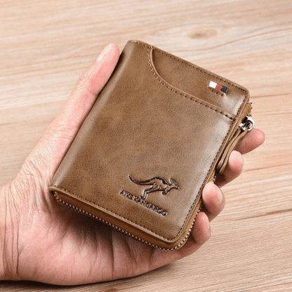 Luxe leren herenportemonnee met RFID-bescherming, diverse vakken en compact ontwerp. Veilig tegen diefstal, stijlvol design.