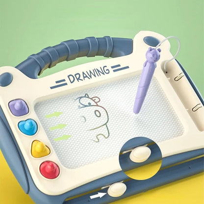 Magnetisch tekenbord voor kinderen met stevige poten, stimuleert creativiteit en motoriek, verkrijgbaar in blauw, groen, roze