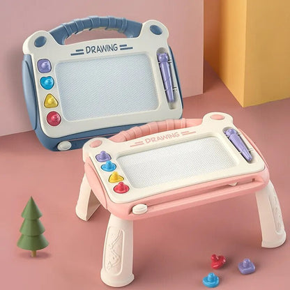 Magnetisch tekenbord voor kinderen met stevige poten, stimuleert creativiteit en motoriek, verkrijgbaar in blauw, groen, roze