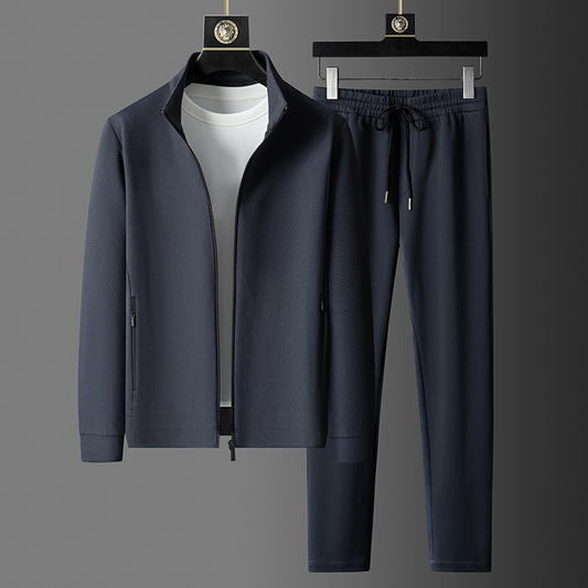 "Mannen trainingspak met strakke pasvorm, ademende stof en stijlvolle look voor comfort en stijl."