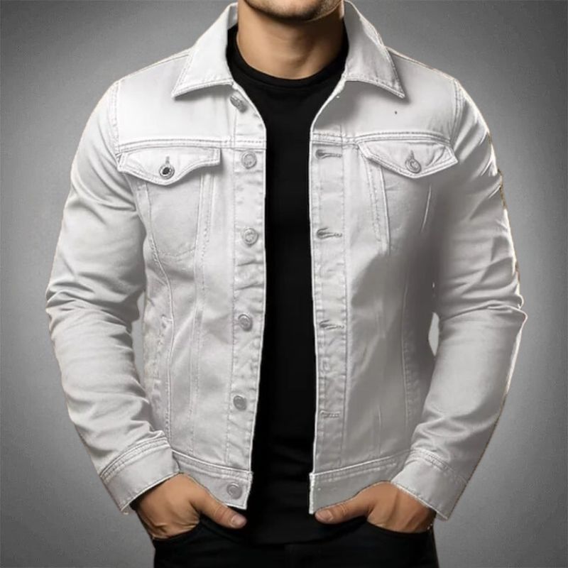 "Moderne heren denim jas voor dagelijkse en speciale gelegenheden, hoogwaardig denim, stijlvol en comfortabel."