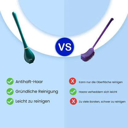 "Moderne toiletborstel CleanGuard met borstelharen in groen, oranje, wit voor hygiënische badkamerreiniging."