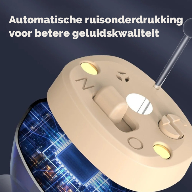 "Onzichtbaar en discreet in-ear hoortoestel met ergonomisch design voor dagelijks comfort en kristalhelder geluid"