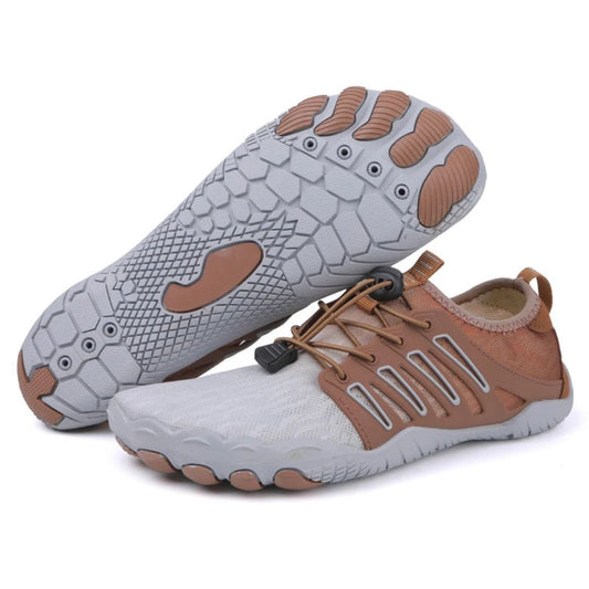 "Orthopedische barefoot schoenen met ademend textiel, lichte flexibele constructie voor comfort en natuurlijke beweging."