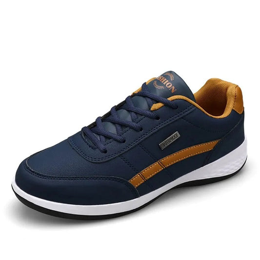 Orthopedische blauwe comfortschoenen, elegant design, hoge kwaliteit, verlichten vermoeide voeten, dagelijks comfort.
