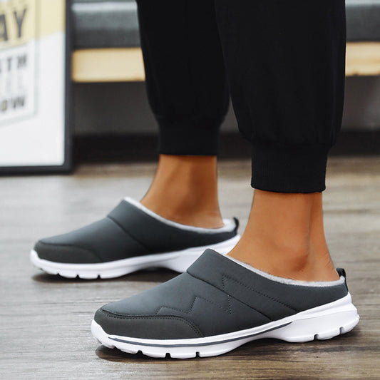 "Orthopedische herenpantoffels met warme voering en stevige antislipzool, perfect voor herfst en winter."