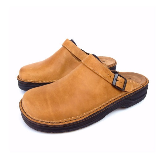 "Orthopedische leren heren pantoffels, luxe en stijlvol design met open hiel en antislip zool voor ultiem comfort."