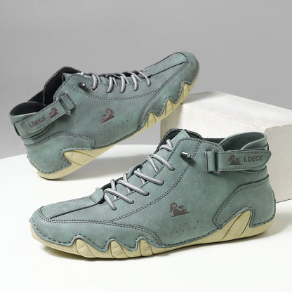 Orthopedische leren schoen, elegant design in diverse kleuren, biedt stijl en comfort voor dagelijks gebruik.