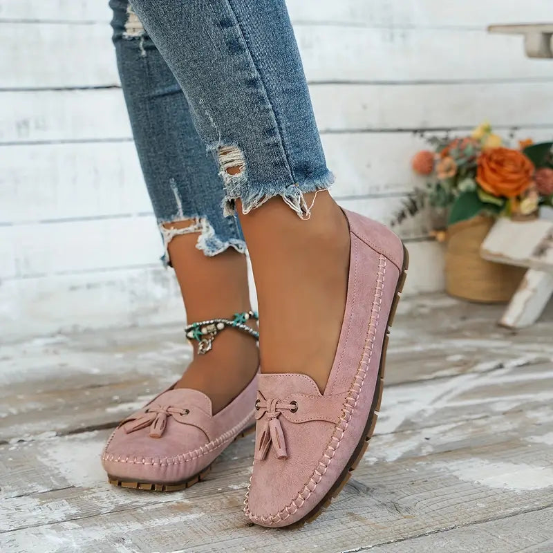 "Orthopedische mocassins dames, elegant design, bruine kleur, slip-on, comfortabel ademend materiaal, antislip zool"