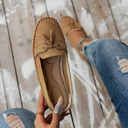 "Orthopedische mocassins dames, elegant design, bruine kleur, slip-on, comfortabel ademend materiaal, antislip zool"