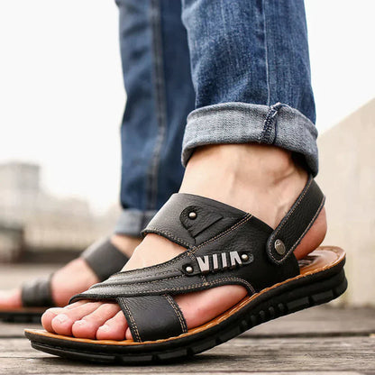 "Orthopedische sandalen voor heren, zwart, bruin, lichtbruin, maat 36-45, comfortabel voetbed, stijlvol design."