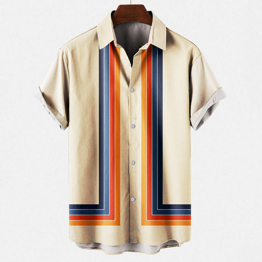 "Retro herenoverhemd met subtiel design, knoopsluiting en veelzijdige kleuren. Perfect voor zowel casual als formele gelegenh