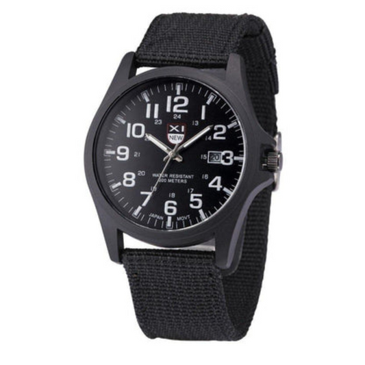 "Robuust tactisch legerhorloge voor mannen, schok- en waterbestendig, stoer design ideaal voor avonturen."