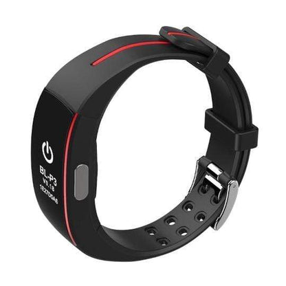 "Slanke bloeddruk- en hartslagmonitor met waterbestendig design voor real-time gezondheidstracking en gegevenssynchronisatie.
