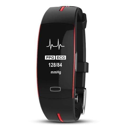 "Slanke bloeddruk- en hartslagmonitor met waterbestendig design voor real-time gezondheidstracking en gegevenssynchronisatie.