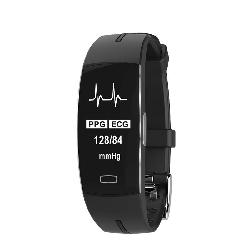 "Slanke bloeddruk- en hartslagmonitor met waterbestendig design voor real-time gezondheidstracking en gegevenssynchronisatie.
