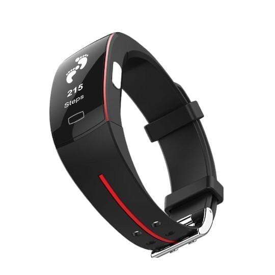"Slanke bloeddruk- en hartslagmonitor met waterbestendig design voor real-time gezondheidstracking en gegevenssynchronisatie.