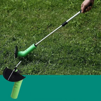 "Snoerloze heggenschaar voor precies snoeien, ergonomisch ontwerp, lichte bouw, groene handgreep en scherpe messen."