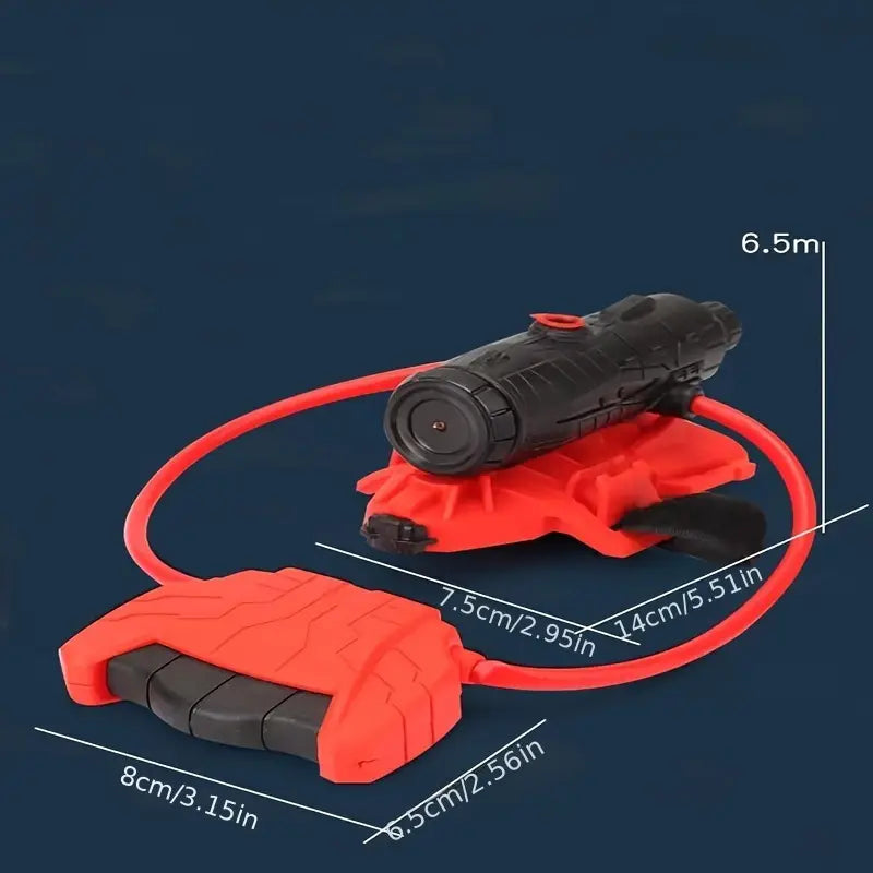 "Spider Web Water Blaster Handschoenen voor kinderen, rood-blauw, geïnspireerd op superhelden, ideaal voor buitenspellen."