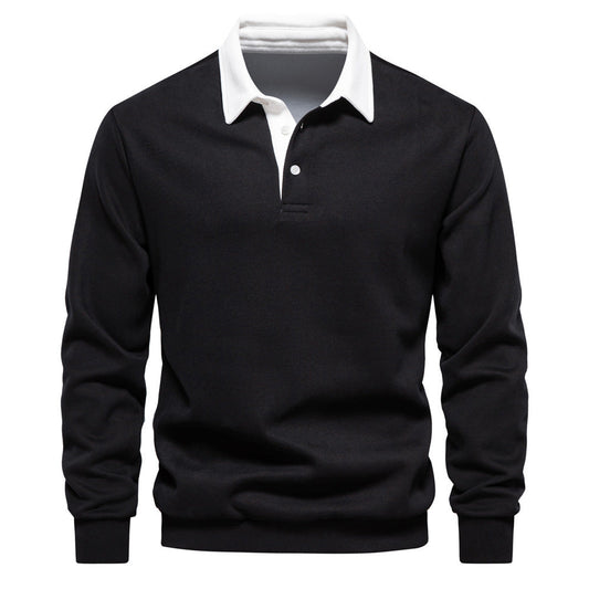 Stijlvol lang mouw poloshirt voor heren, katoenmix, regular-fit, tijdloos design, veelzijdig voor elke gelegenheid.