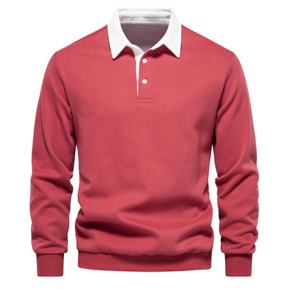 Stijlvol lang mouw poloshirt voor heren, katoenmix, regular-fit, tijdloos design, veelzijdig voor elke gelegenheid.