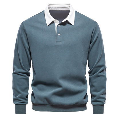 Stijlvol lang mouw poloshirt voor heren, katoenmix, regular-fit, tijdloos design, veelzijdig voor elke gelegenheid.