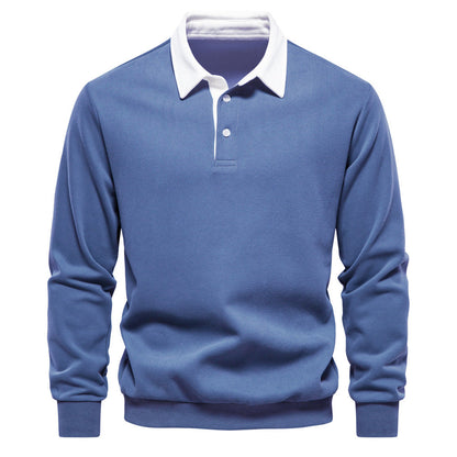 Stijlvol lang mouw poloshirt voor heren, katoenmix, regular-fit, tijdloos design, veelzijdig voor elke gelegenheid.