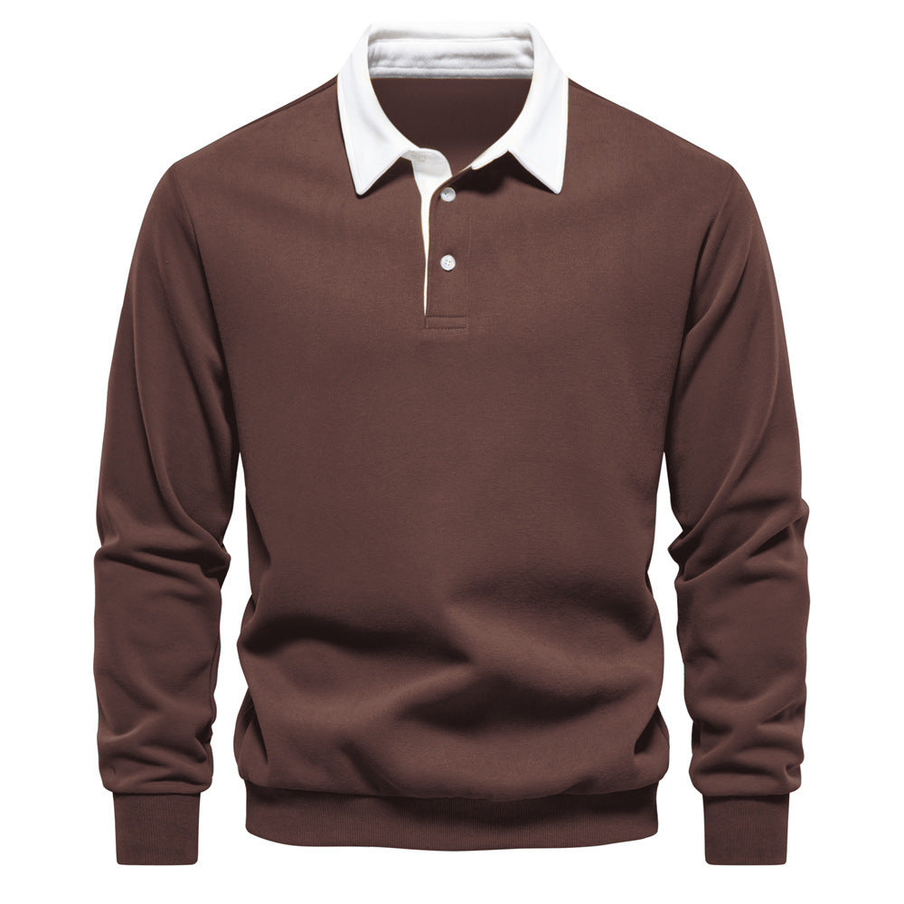 Stijlvol lang mouw poloshirt voor heren, katoenmix, regular-fit, tijdloos design, veelzijdig voor elke gelegenheid.