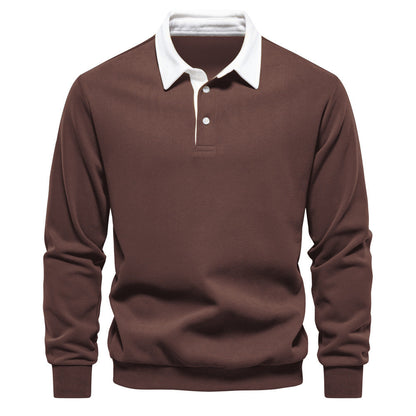 Stijlvol lang mouw poloshirt voor heren, katoenmix, regular-fit, tijdloos design, veelzijdig voor elke gelegenheid.