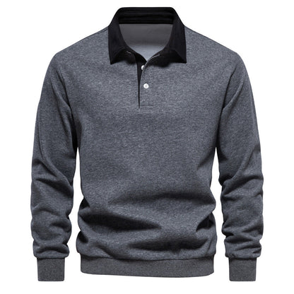Stijlvol lang mouw poloshirt voor heren, katoenmix, regular-fit, tijdloos design, veelzijdig voor elke gelegenheid.