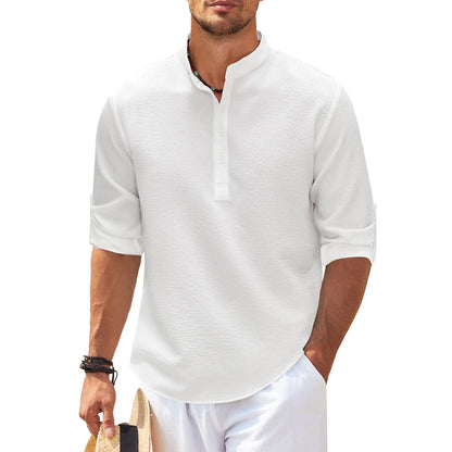 "Stijlvol zwart heren overhemd met moderne snit, casual look, ideaal voor werk en vrije tijd, diverse kleuren beschikbaar."