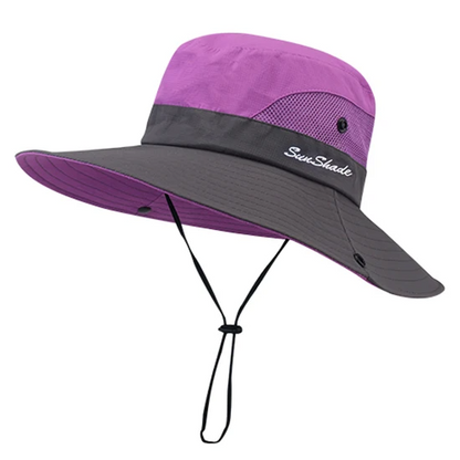 Stijlvolle dameshoed, UV-bescherming, brede rand, lichtgewicht, ademend, ideaal voor zonnige dagen en veelzijdige outfits.