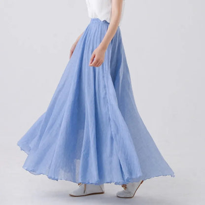 "Stijlvolle Elianne Maxi-rok, katoenen maxi-lengte, elastische hoge taille, beschikbaar in diverse kleuren voor elke stijl."