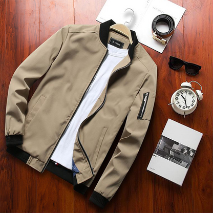 Stijlvolle heren zomerjas, kort model, veelzijdig design, hoge kwaliteit stof, ideal voor casual en formele gelegenheden.