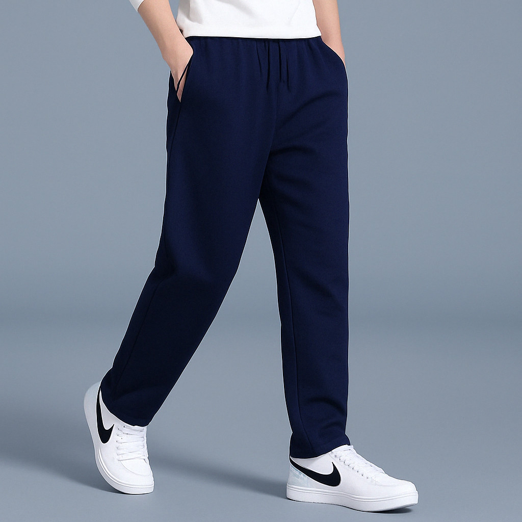 "Stijlvolle joggingbroek heren in zwart, donkerblauw, donkergrijs, lichtgrijs met wijde pijpen en verstelbare taille"