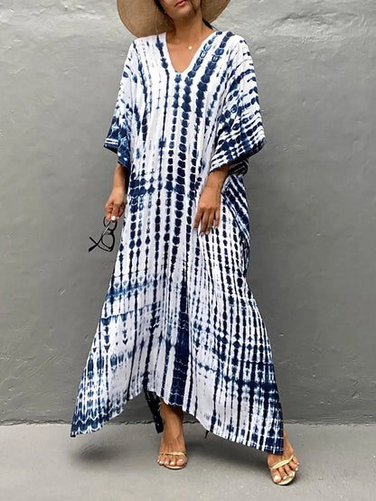 "Stijlvolle, luchtige kaftan maxi jurk voor zomer, exotisch design, plus size, ademende stof, perfect voor dames"