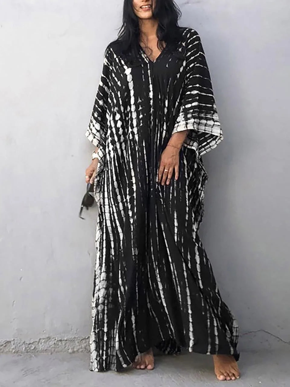 "Stijlvolle, luchtige kaftan maxi jurk voor zomer, exotisch design, plus size, ademende stof, perfect voor dames"