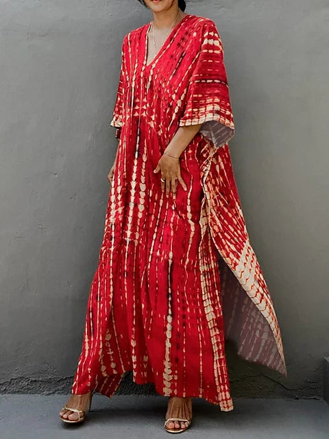 "Stijlvolle, luchtige kaftan maxi jurk voor zomer, exotisch design, plus size, ademende stof, perfect voor dames"