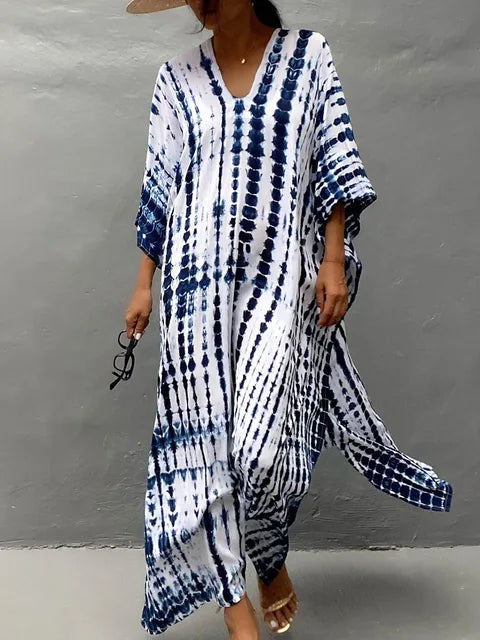 "Stijlvolle, luchtige kaftan maxi jurk voor zomer, exotisch design, plus size, ademende stof, perfect voor dames"