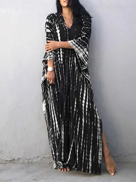 "Stijlvolle, luchtige kaftan maxi jurk voor zomer, exotisch design, plus size, ademende stof, perfect voor dames"