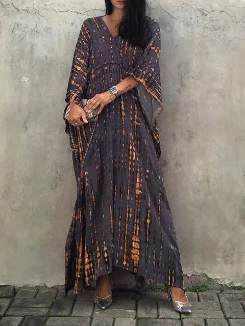 "Stijlvolle, luchtige kaftan maxi jurk voor zomer, exotisch design, plus size, ademende stof, perfect voor dames"