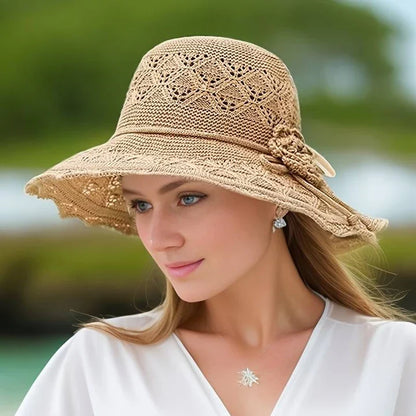 Stijlvolle Odessa zonnehoed met brede rand en elegante uitstraling, ideaal voor zomerse dagen; biedt UV-bescherming.