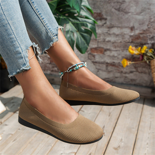 Stijlvolle orthopedische balletschoenen voor dames met zacht breimateriaal, schokdempende zolen, elegant en comfortabel.