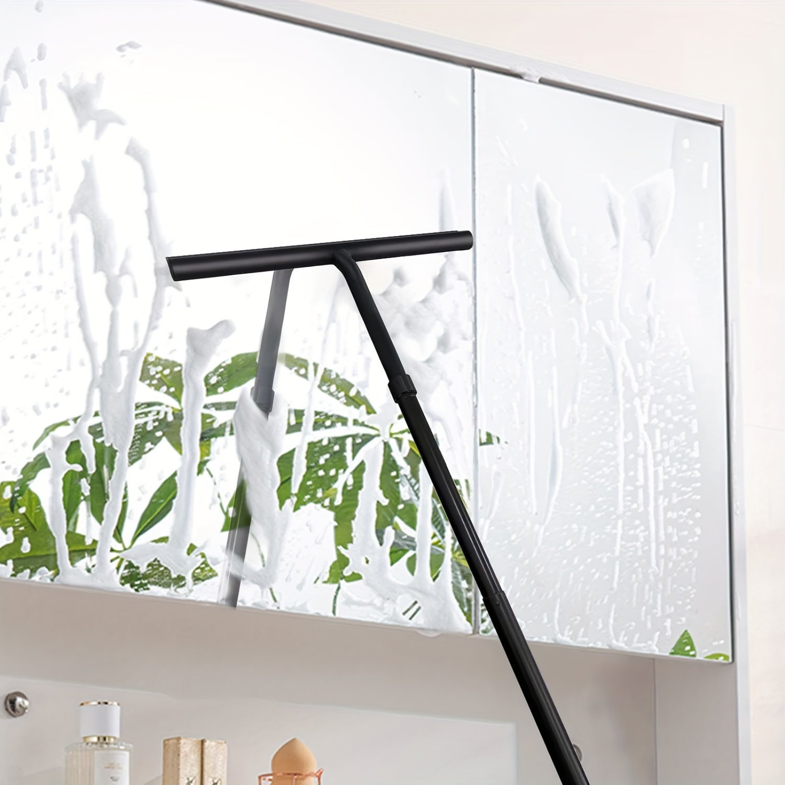 "Telescopische douchewisser, uitschuifbaar handvat, ideaal voor doucheschermen en tegels, ergonomisch ontwerp, makkelijk scho