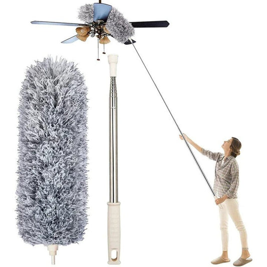 Telescopische plumeau 5m; lichtgewicht, wasbaar en duurzaam voor effectief stofvrij maken van hoogtes, zonder ladder.