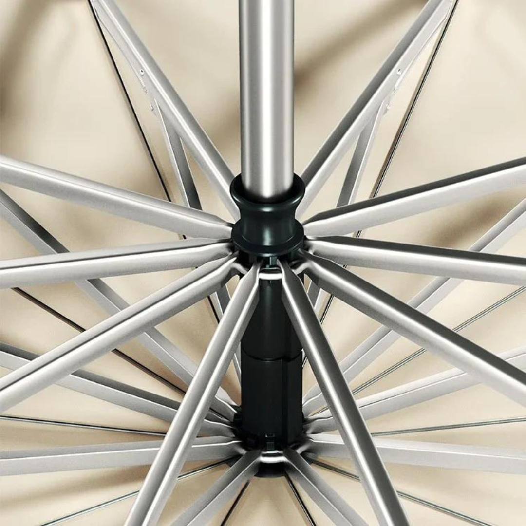 "Ultra windbestendige paraplu voor zware wind, reflecterend design, zwarte kleur met verstevigde structuur en waterafstotend"